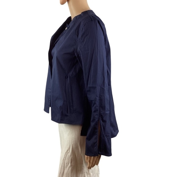 Zara Button Front Top Size XS Navy Blue - Picture 4 of 7